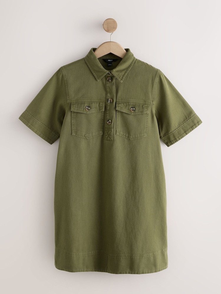 sage green shirt dress Sage Green Veronica Shirt Dress