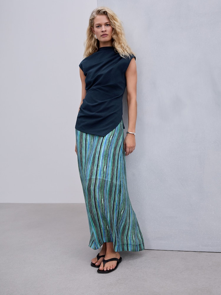 sheer stripe midi dress Chiffon Stripe Midi Shift Dress | Shift DressMidi Dress