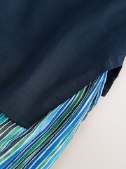 أزرق مقلم - فستان متوسط الطول بتنورة شفافة 2 في 1 - صورة 8 من 9