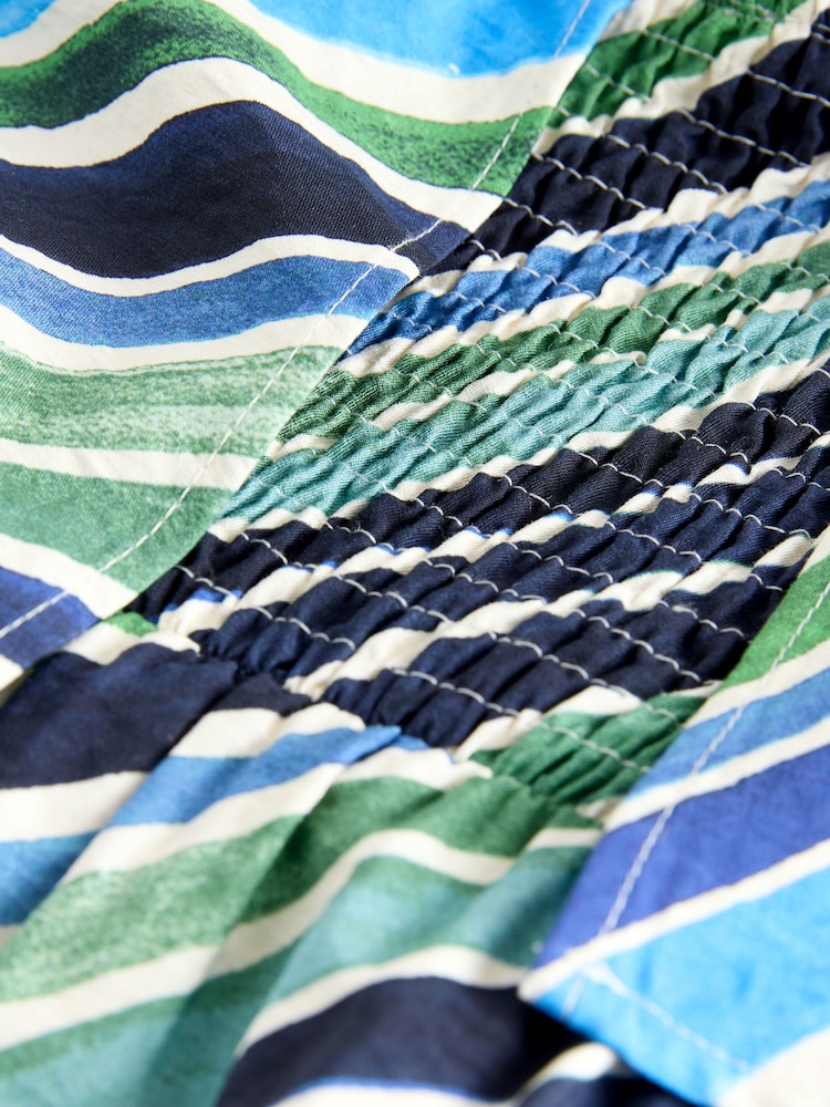 Blue Stripe Bandeau Scarf Detail Midi Dress - Image 3 of 3 Blue Stripe Bandeau Scarf Detail Midi Dress - Image 3 of 3