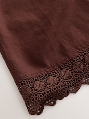 Chocolate Brown Strappy Foldover Mini Summer Dress - Image 5 of 5