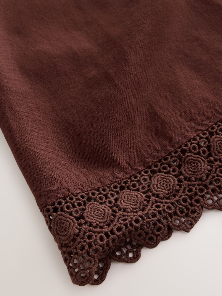 Chocolate Brown Strappy Foldover Mini Summer Dress - Image 5 of 5