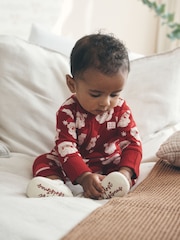 Red Santa Christmas Two Way Zip Sleepsuit (0mths-3yrs) - Image 2 of 9