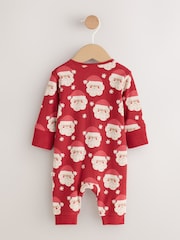 Red Santa Christmas Two Way Zip Sleepsuit (0mths-3yrs) - Image 6 of 9