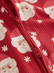 Red Santa Christmas Two Way Zip Sleepsuit (0mths-3yrs) - Image 8 of 9