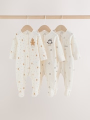 Cream Baby Christmas Sleepsuits 3 Pack (0mths-2yrs) - Image 1 of 14