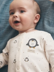 Cream Baby Christmas Sleepsuits 3 Pack (0mths-2yrs) - Image 4 of 14