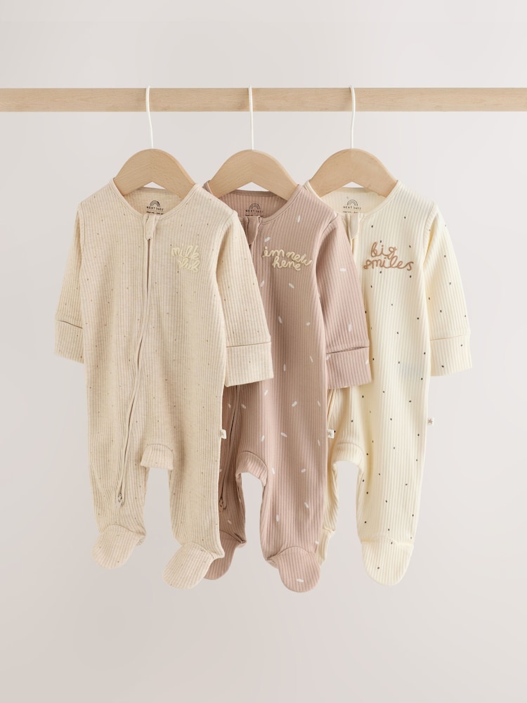Neutral Milk Club Two Way Zip Baby Sleepsuits 3 Pack (0-2yrs) - Image 1 of 15 Neutral Milk Club Two Way Zip Baby Sleepsuits 3 Pack (0-2yrs) - Image 1 of 15