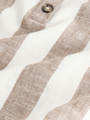 Neutral Stripe Linen Blend Shell Top - Image 6 of 8