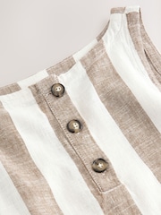 Neutral Stripe Linen Blend Shell Top - Image 8 of 8