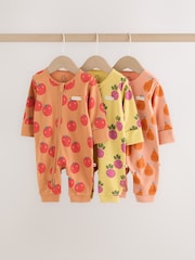 Bright Fruits Two Way Zip Baby Sleepsuits 3 Pack (0-3yrs) - Image 1 of 13