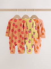 Bright Fruits Two Way Zip Baby Sleepsuits 3 Pack (0-3yrs) - Image 5 of 13