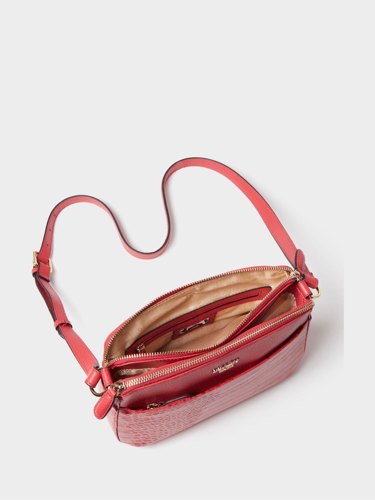 Osprey London Red The Kellie Leather Cross-Body Bag - Image 6 of 6 Osprey London Red The Kellie Leather Cross-Body Bag - Image 6 of 6