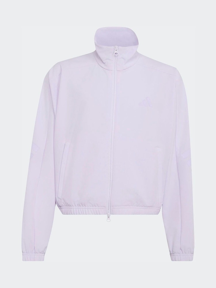 adidas Purple Lightweight Zip Through Jacket - Image 2 of 2