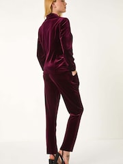 Roman Purple Velvet Single Breasted Blazer - Image 2 of 5