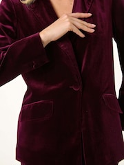 Roman Purple Velvet Single Breasted Blazer - Image 3 of 5