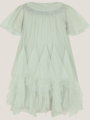 Monsoon Green Nessa Sparkle Collar Waterfall Dress - Image 2 of 4