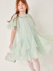 Monsoon Green Nessa Sparkle Collar Waterfall Dress - Image 1 of 4