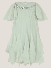 Monsoon Green Nessa Sparkle Collar Waterfall Dress - Image 2 of 4