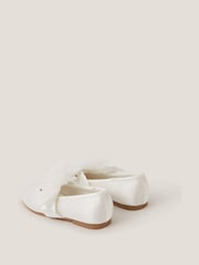 Monsoon Cream Flower Strap Satin Ballet Flats - Image 2 of 2