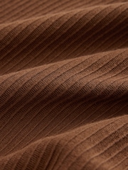 Brown Textured Quarter Zip Neck Jumper - Image 3 of 3