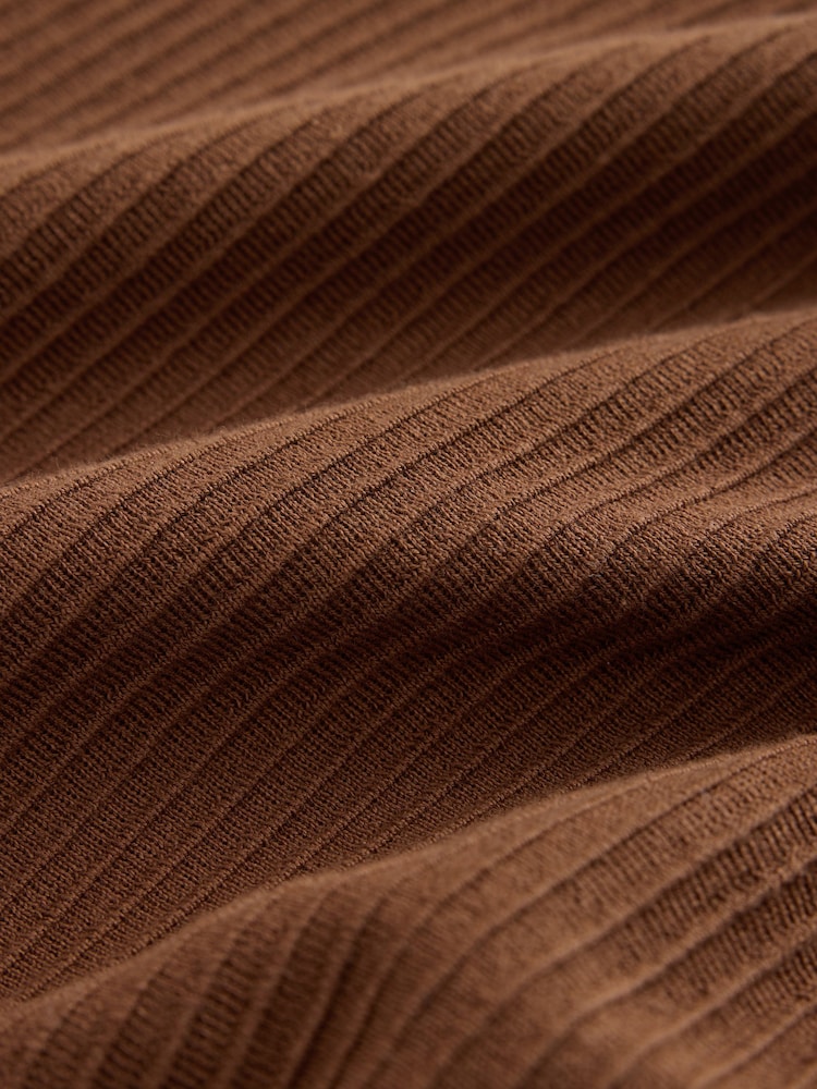 Brown Textured Quarter Zip Neck Jumper - Image 3 of 3
