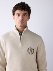 Oatmeal Logo Quarter Zip Jumper - Image 4 of 7