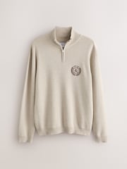 Oatmeal Logo Quarter Zip Jumper - Image 5 of 7