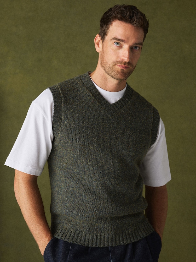 Green Knitted Tank Top with Wool - Image 1 of 7