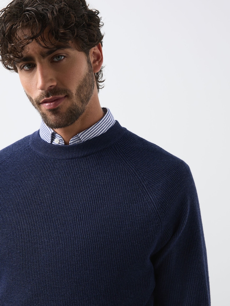 Ναυτικό μπλε - Essential Textured Knitted Jumper - Εικόνα 1 του 8 Ναυτικό μπλε - Essential Textured Knitted Jumper - Εικόνα 1 του 8