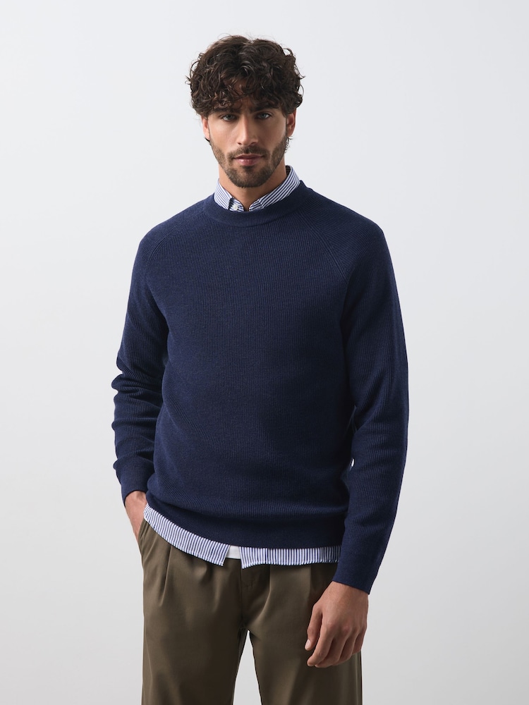 Ναυτικό μπλε - Essential Textured Knitted Jumper - Εικόνα 2 του 8 Ναυτικό μπλε - Essential Textured Knitted Jumper - Εικόνα 2 του 8