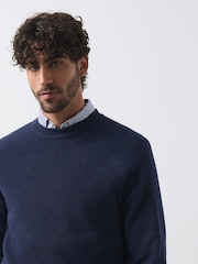 Ναυτικό μπλε - Essential Textured Knitted Jumper - Εικόνα 3 του 8