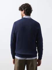 Ναυτικό μπλε - Essential Textured Knitted Jumper - Εικόνα 5 του 8