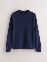 Ναυτικό μπλε - Essential Textured Knitted Jumper - Εικόνα 6 του 8
