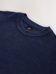 Ναυτικό μπλε - Essential Textured Knitted Jumper - Εικόνα 8 του 8