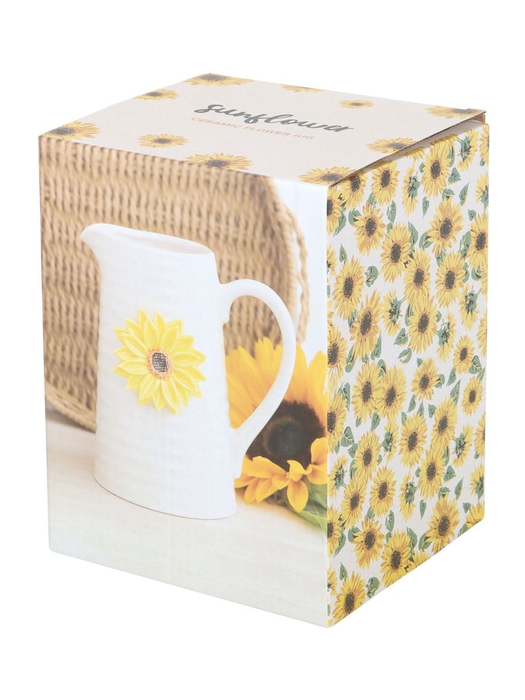 Something Different White Hello Sunshine Ceramic Flower Jug with 3D Sunflower - Image 5 of 5 Something Different White Hello Sunshine Ceramic Flower Jug with 3D Sunflower - Image 5 of 5