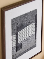 MADE.COM Grey Block Embroidered Wall Art - Image 2 of 5