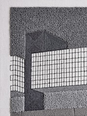 MADE.COM Grey Block Embroidered Wall Art - Image 5 of 5