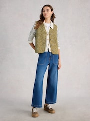 White Stuff Green Ayra Quilted Gilet - Image 1 of 6