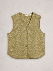 White Stuff Green Ayra Quilted Gilet - Image 5 of 6