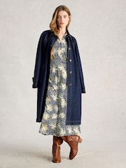 Bleumarin - Rochie tip cămașă din Jerseu Alb Stuff Rua - Imaginea 2 din 6