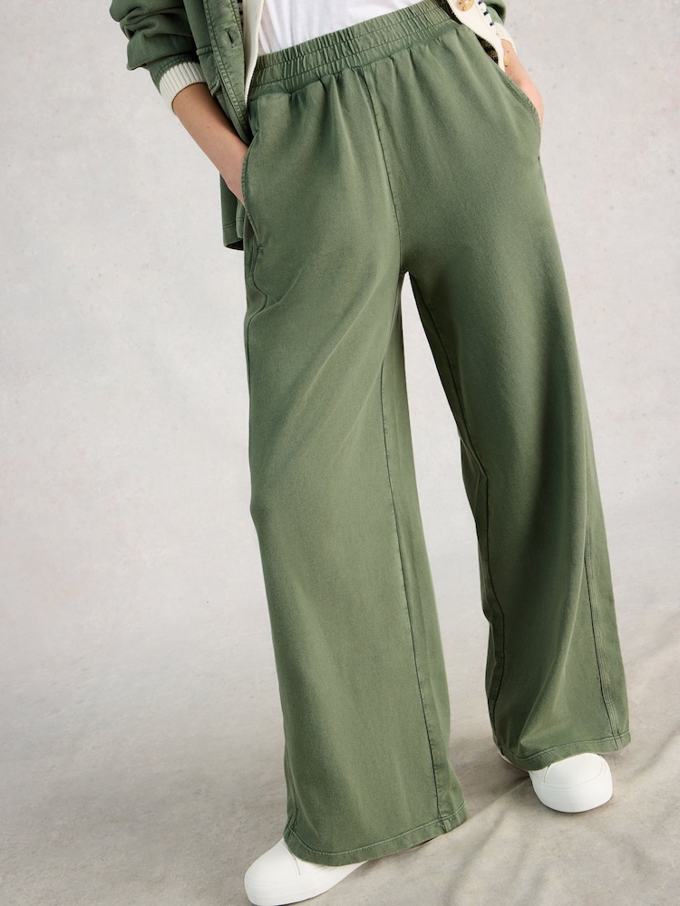 White Stuff Green Parker Wide Leg Joggers - Image 1 of 6 White Stuff Green Parker Wide Leg Joggers - Image 1 of 6