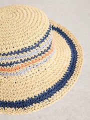 White Stuff Natural Striped Bucket Hat - Image 1 of 2
