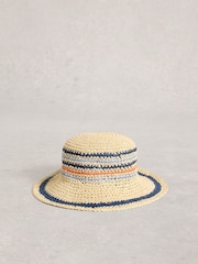 White Stuff Natural Striped Bucket Hat - Image 2 of 2