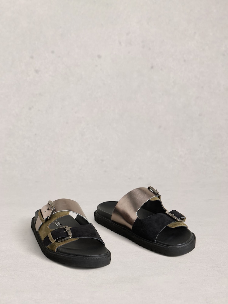 White Stuff Black Patty Footbed Sandals - Image 2 of 4 White Stuff Black Patty Footbed Sandals - Image 2 of 4