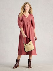 White Stuff Pink Lucy Midi Dress - Image 1 of 6