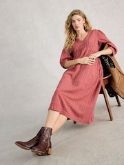 White Stuff Pink Lucy Midi Dress - Image 4 of 6