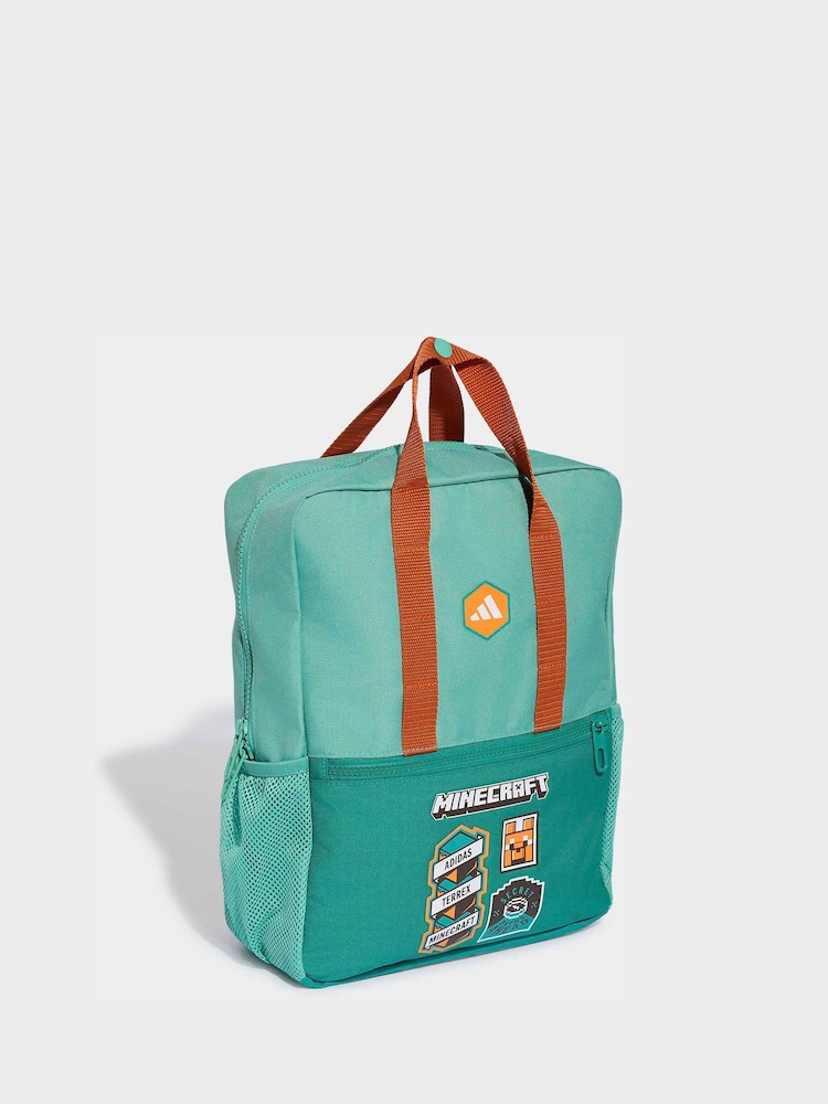 adidas Green Kids Minecraft Backpack - Image 2 of 6 adidas Green Kids Minecraft Backpack - Image 2 of 6