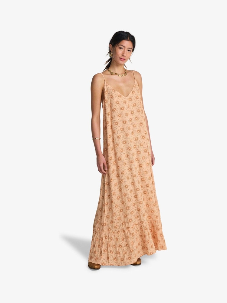 Billabong Pink Gypsy Backless Halterneck Dress - Image 1 of 4 Billabong Pink Gypsy Backless Halterneck Dress - Image 1 of 4