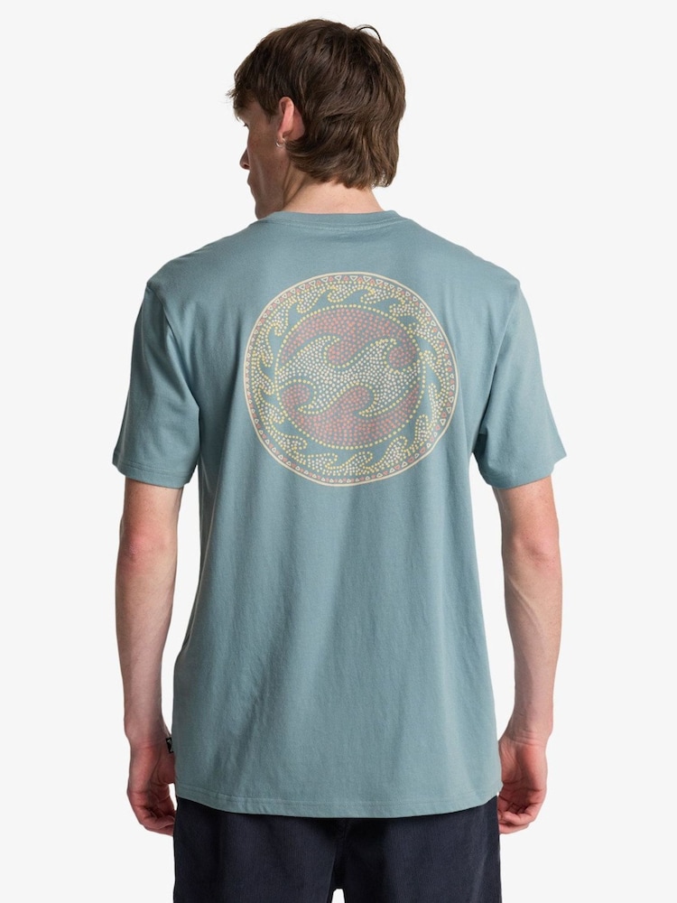 Billabong Blue Crayon Wave Backprint Graphic Short Sleeve T-Shirt - Image 2 of 4